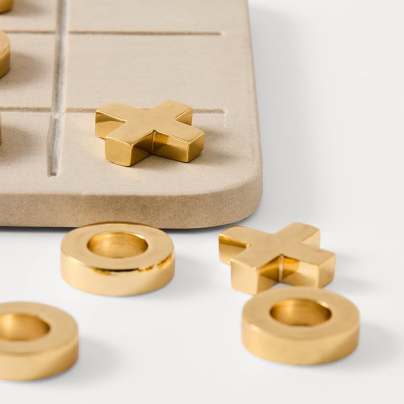 White & Gold Tic Tac Toe