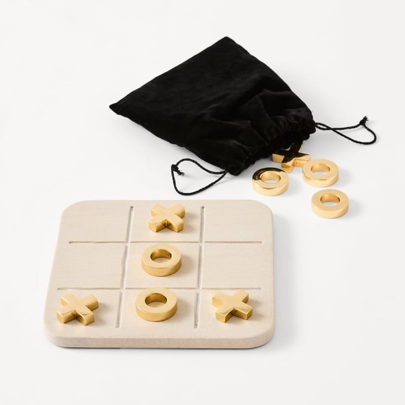 White & Gold Tic Tac Toe