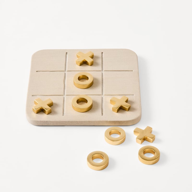 White & Gold Tic Tac Toe