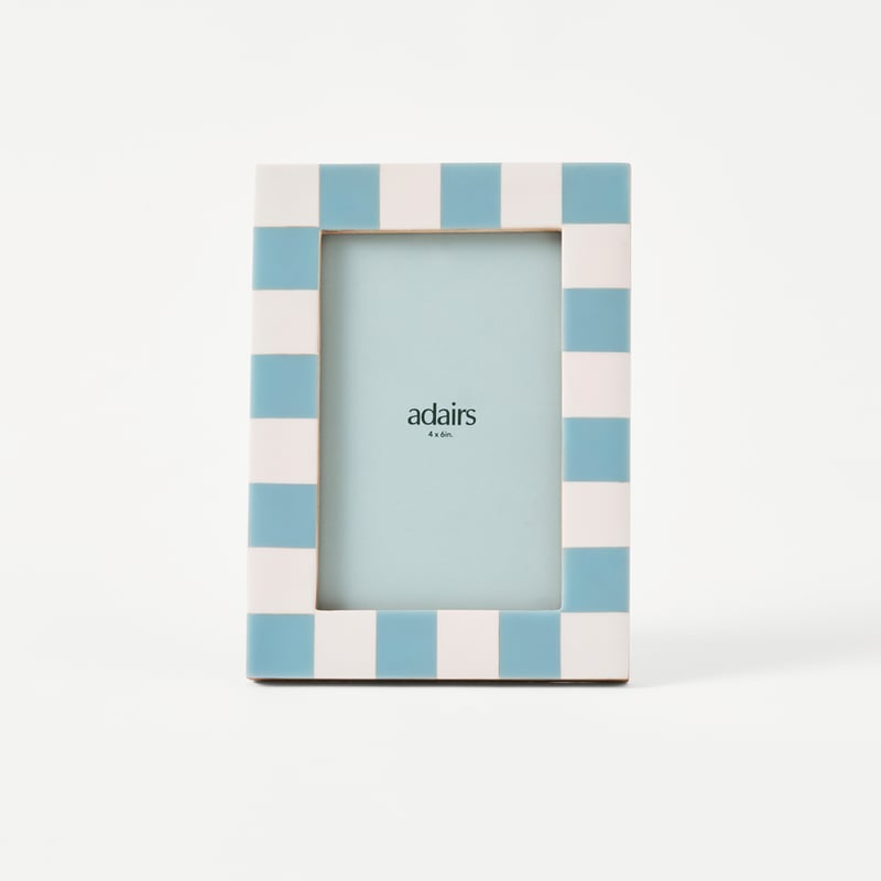 Checkers Blue & White Portrait Frame