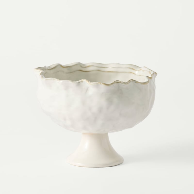 Marine White Fluted Pedestal Bowl