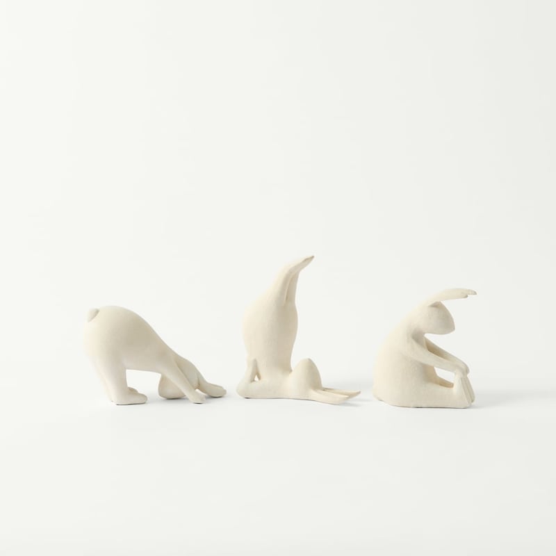 Yoga White Touching Toes Bunny