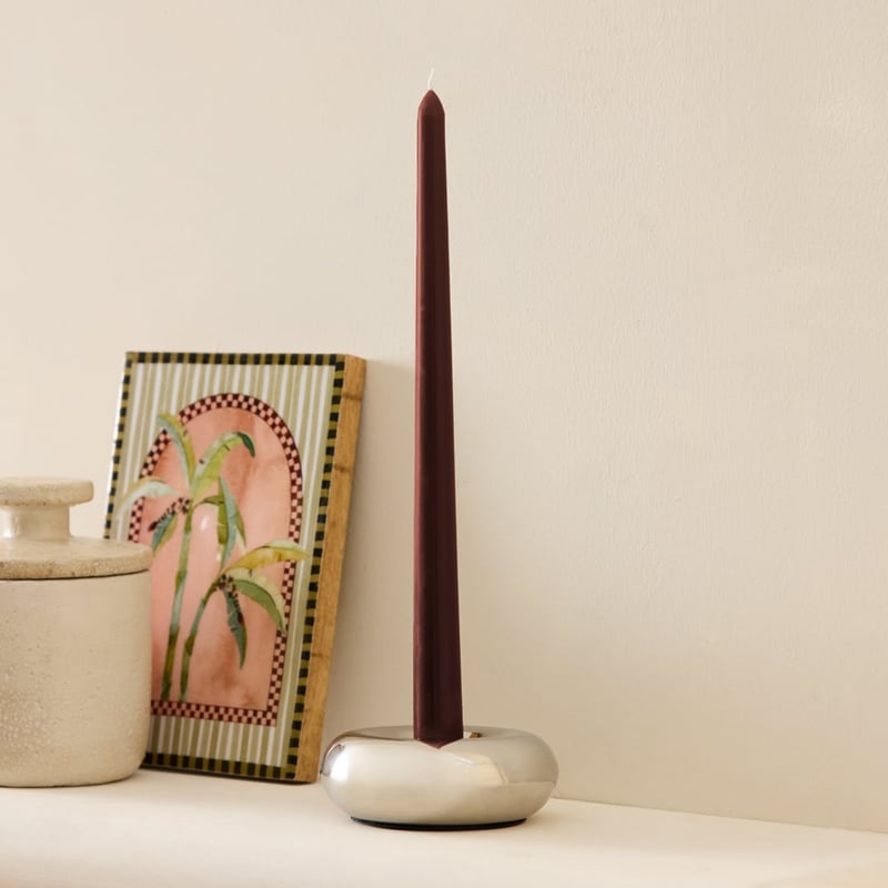 Aluma Burgundy Taper Candles Pack of 3
