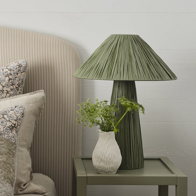 Paper Raffia Sage Table Light