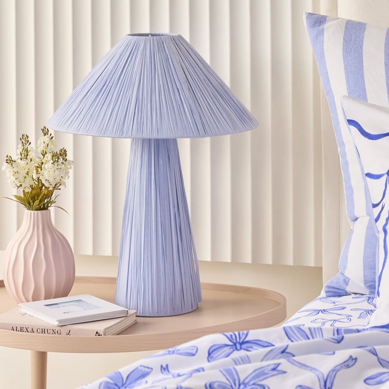 Paper Raffia Sky Blue Table Light