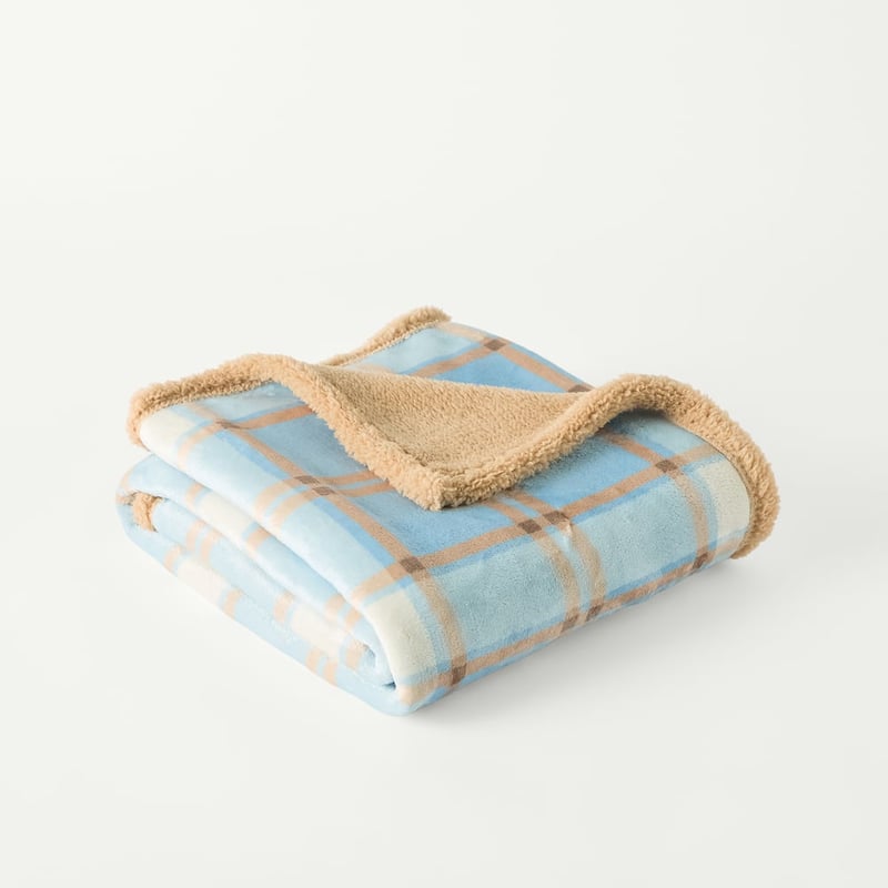 Maisy Blue & Beige Check Pet Blanket