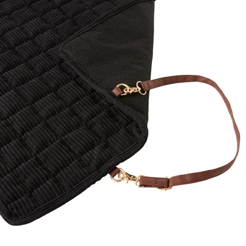 Maisy Black Corduroy Fold-Out Pet Bed