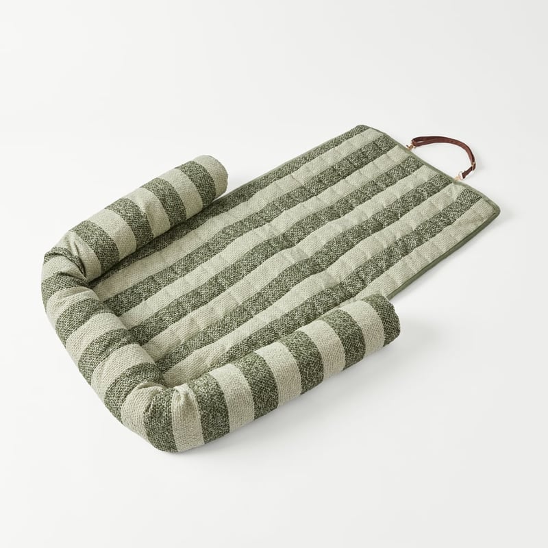 Maisy Forest & Sage Stripe Fold Out Pet Bed