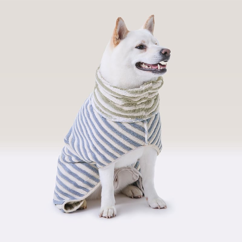 European Turkish Cotton Sophia Green Tea & French Blue Drying Jacket