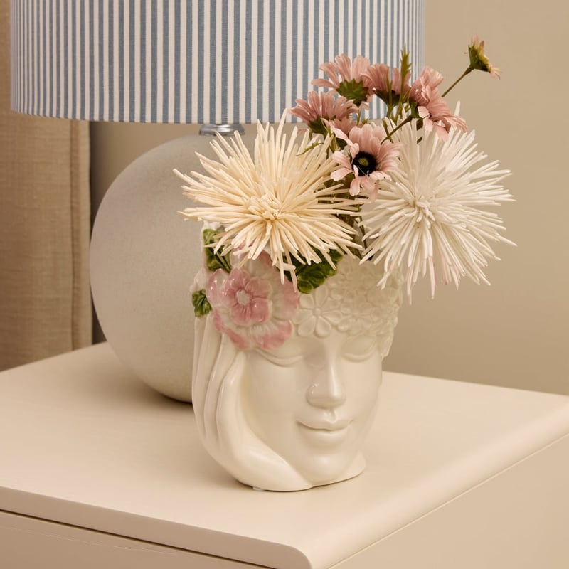 Floral Face Pink Vase