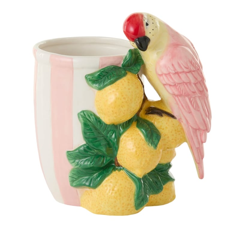 Vintage Pink Parrot Vase