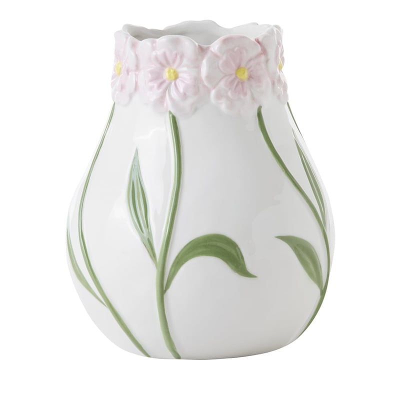 Garden Pink & Green Short Round Vase