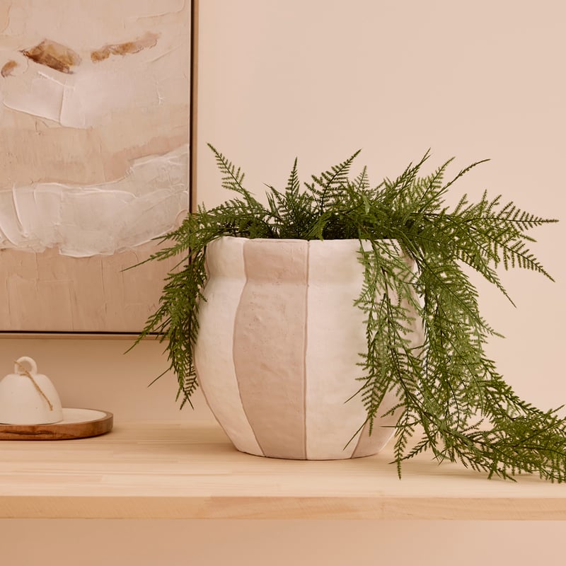 Capri Large White & Taupe Pot