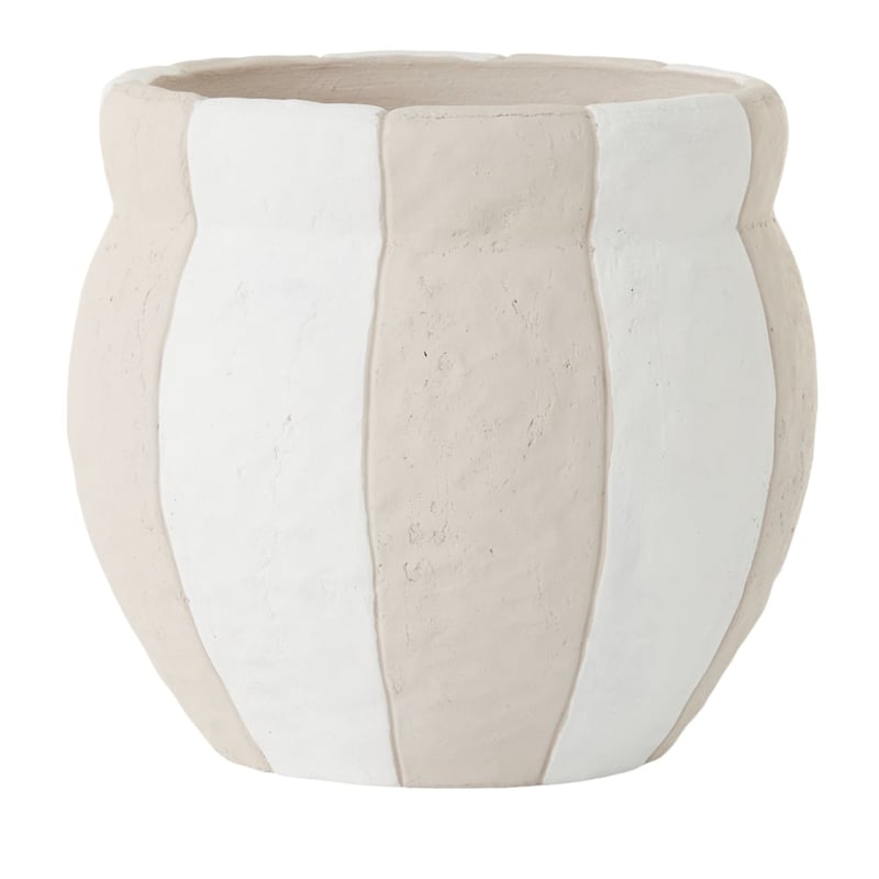 Capri Large White & Taupe Pot