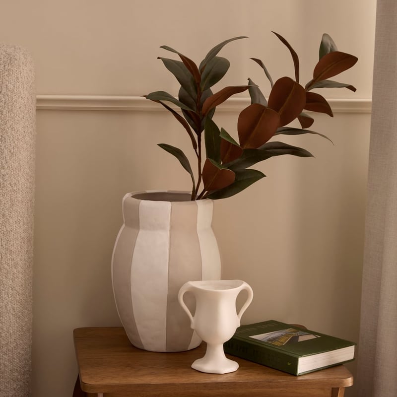 Capri Tall White & Taupe Pot