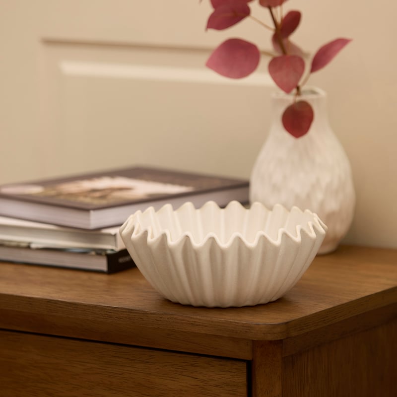 Dune White Round Bowl