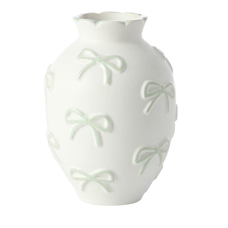 Bow White & Green Medium Vase
