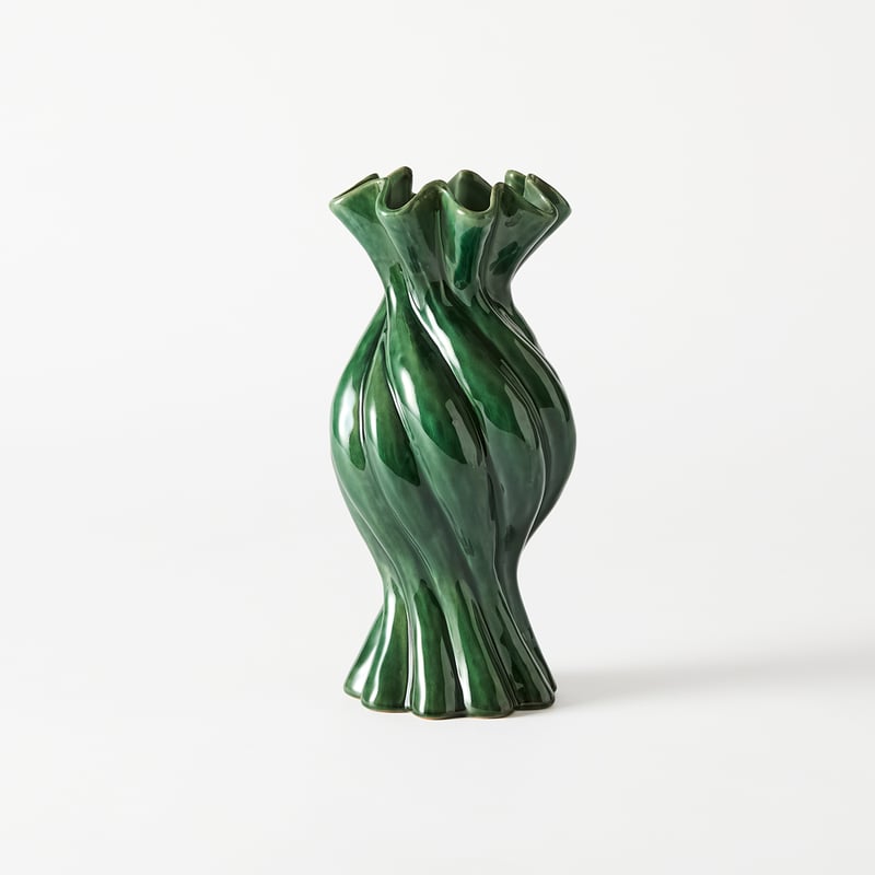 Twist Green Tall Vase