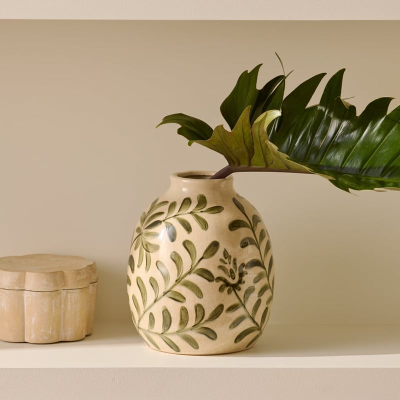 Catania Green & White Vase