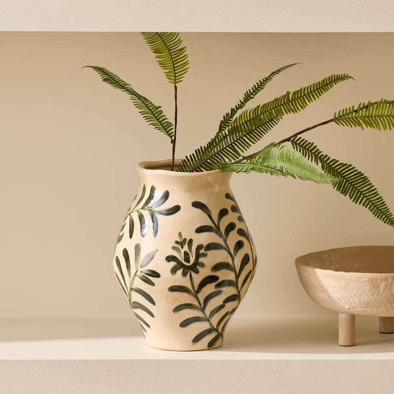 Catania Green & White Vase