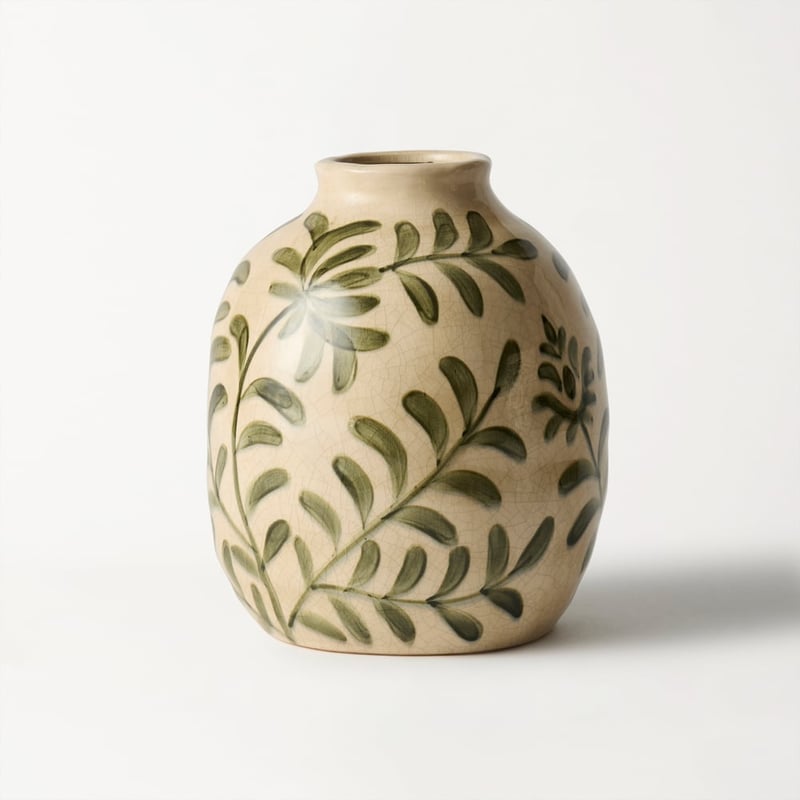 Catania Green & White Vase