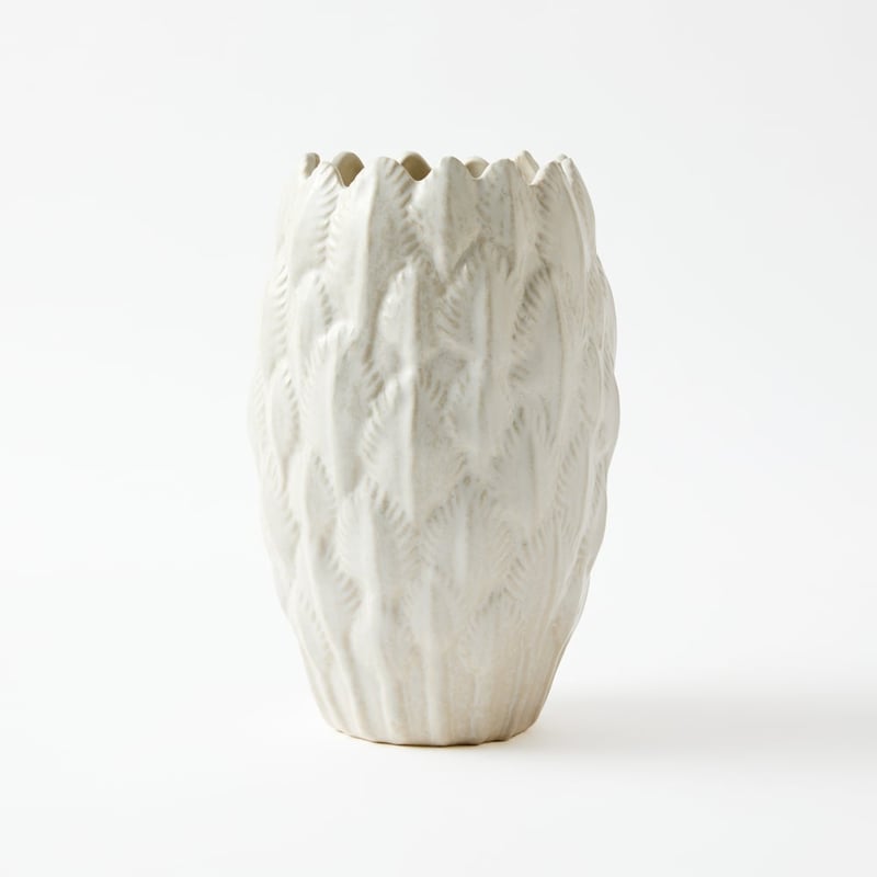 Artichoke White Vase