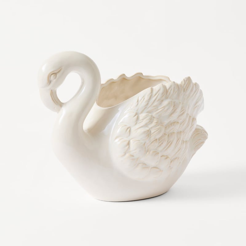 Swan White Pot