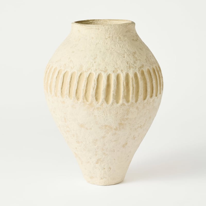 Omari Beige & Cream Tall Vase
