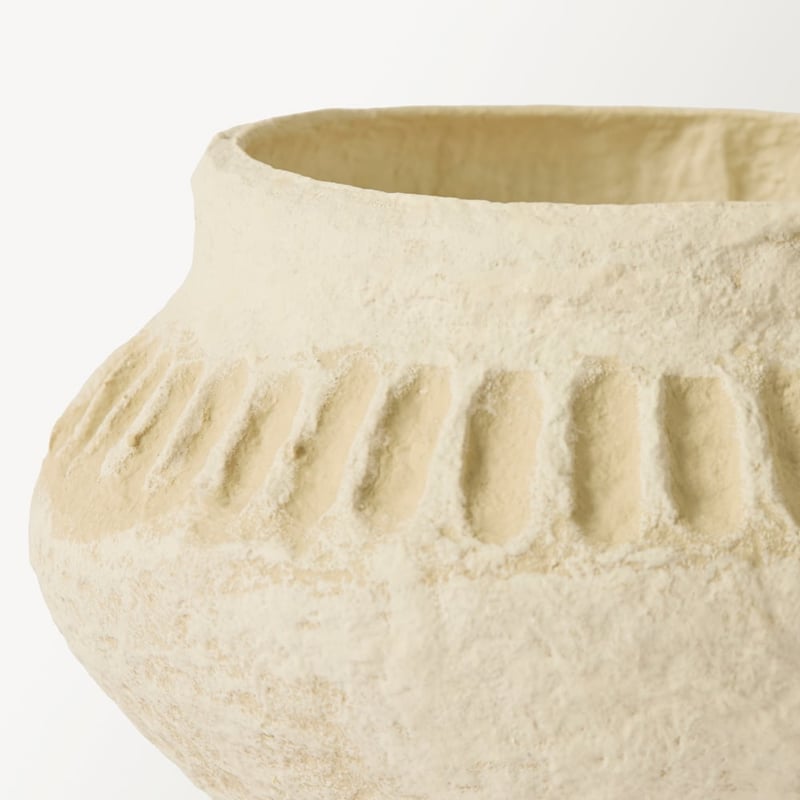 Omari Beige & Cream Belly Vase