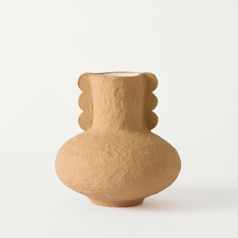 Zola Terracotta & White Round Vase