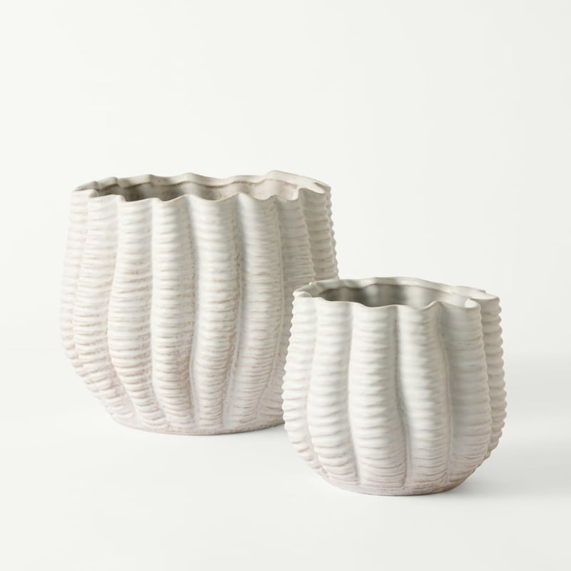 Sea Ripple White Pot