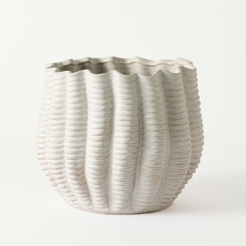 Sea Ripple White Pot