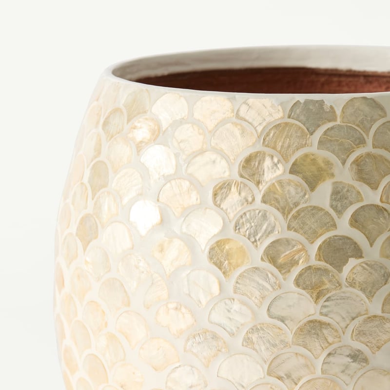 Sicily Capiz Ivory Tile Pot