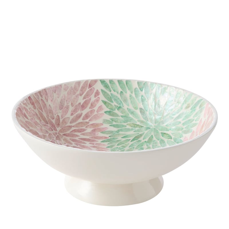 Sicily Multi Chrysanthemum Pedestal Capiz Bowl