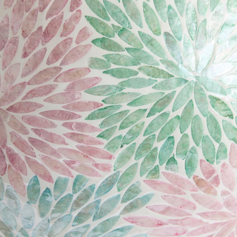 Sicily Multi Chrysanthemum Pedestal Capiz Bowl