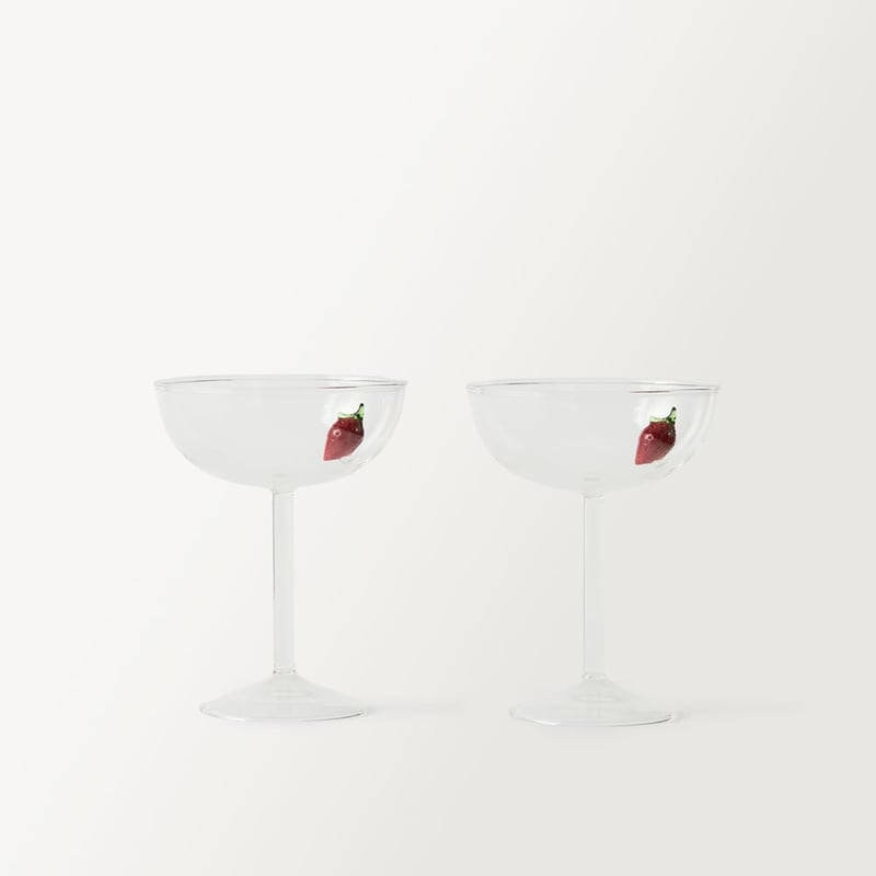 Summer Fruit Strawberry Coupe Pack of 2