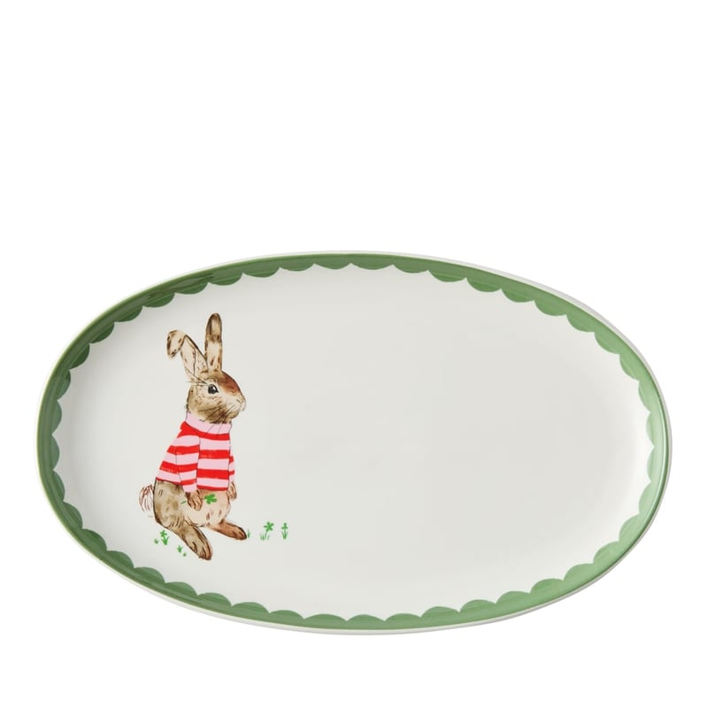 Bunny Friends Green Oval Platter