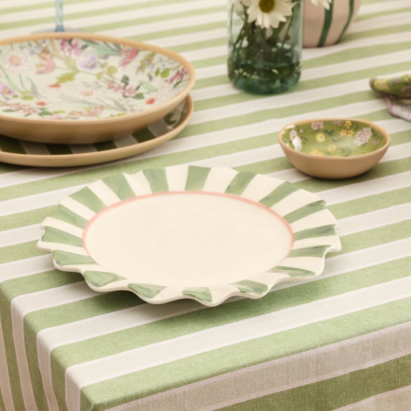 Frill Green Stripe Plate