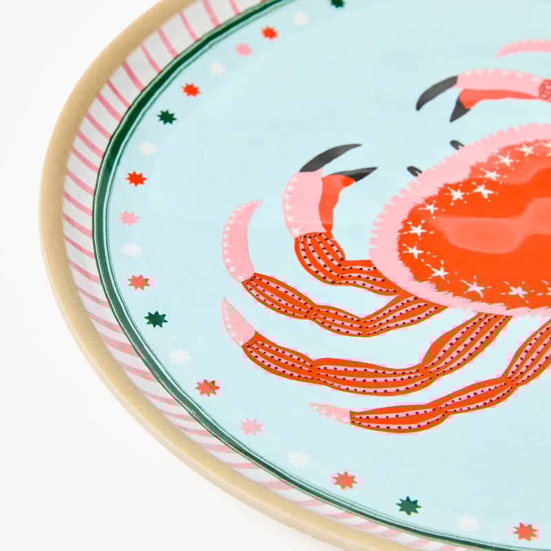 La Mer Coastal Crab Melamine Dinner Plate