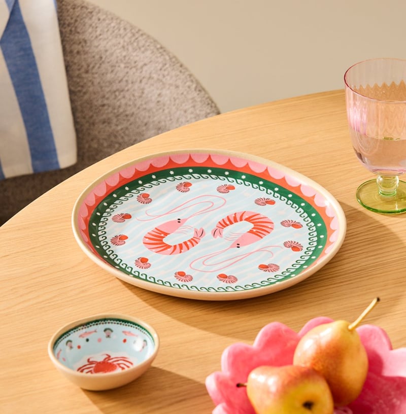 La Mer Coastal Prawns Melamine Dinner Plate