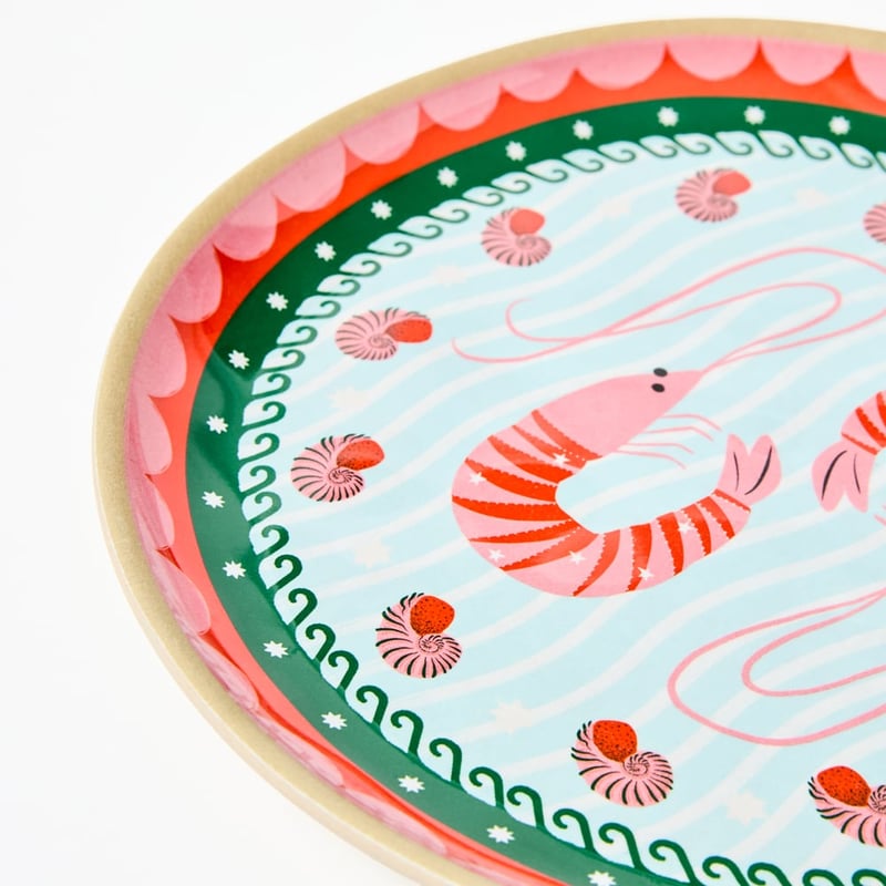 La Mer Coastal Prawns Melamine Dinner Plate