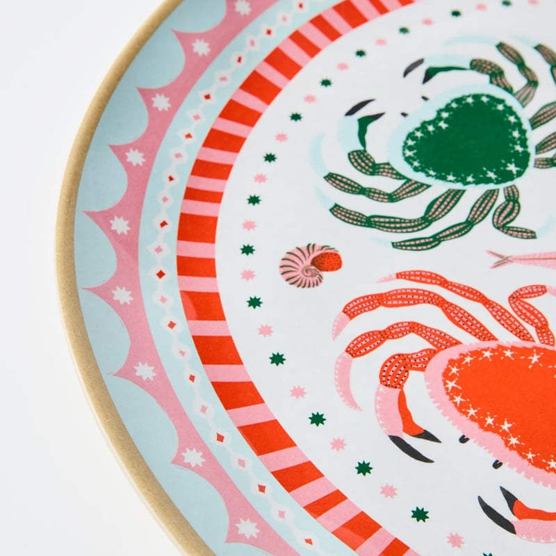 La Mer Coastal Crab Melamine Round Platter
