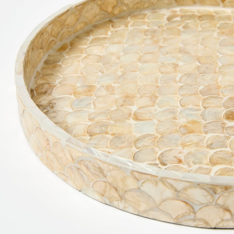 Sicily Capiz Ivory Tile Large Tray