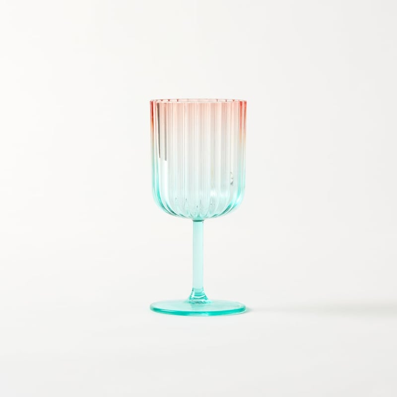 Positano Blue & Pink Wine Drinkware