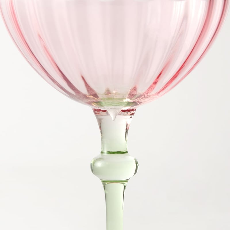 Carlita Drinkware Pink & Green Cocktail Glass Pack of 2