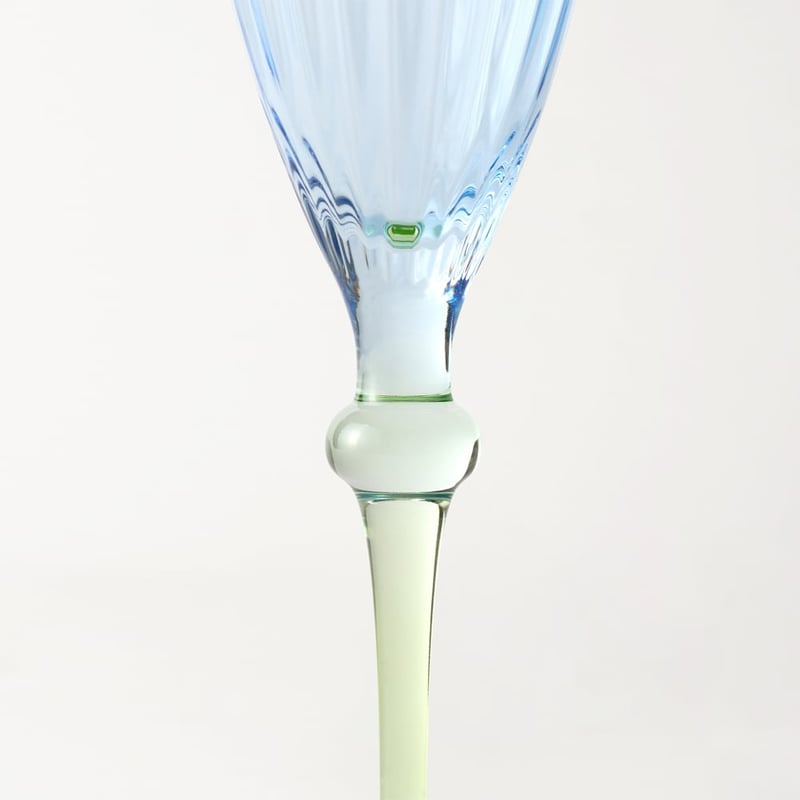 Carlita Drinkware Blue & Green Champagne Flute Pack of 2