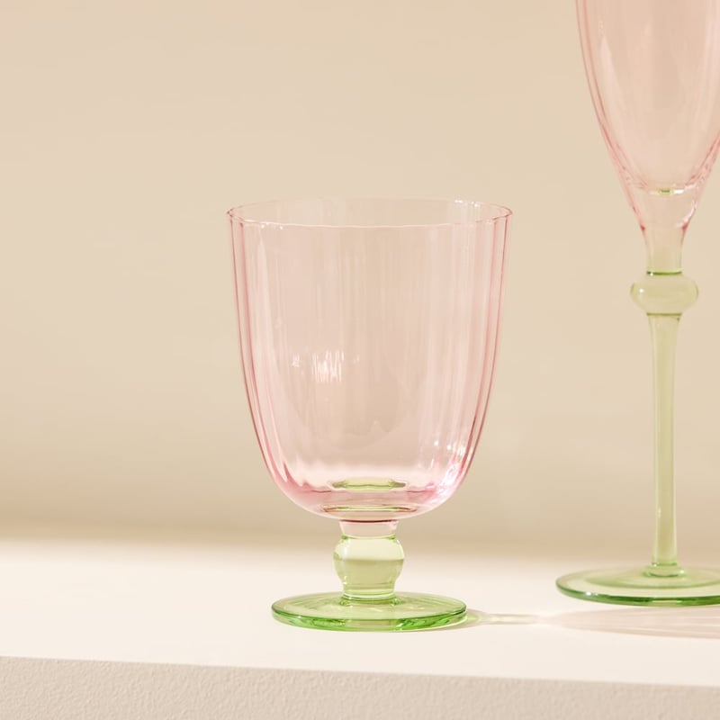 Carlita Drinkware Pink & Green Goblet Pack of 2
