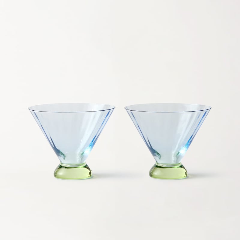 Carlita Drinkware Blue & Green Martini Pack of 2