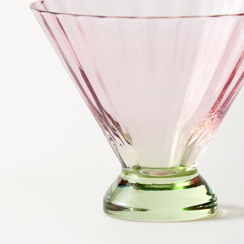 Carlita Drinkware Pink & Green Martini Glass Pack of 2