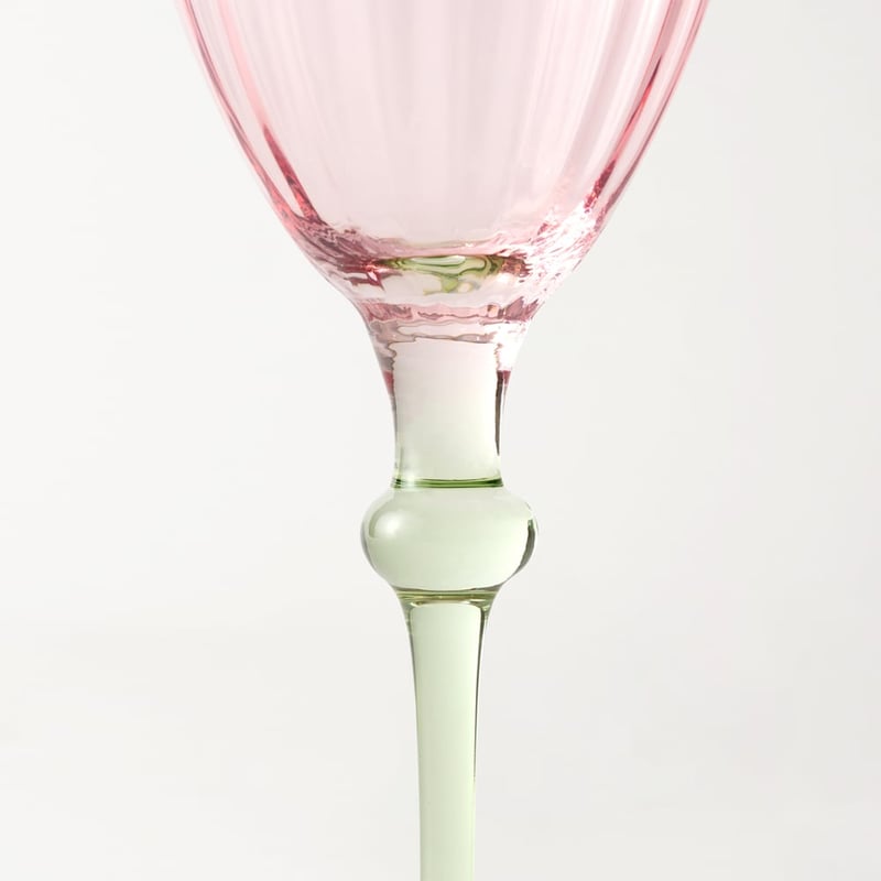 Carlita Drinkware Pink & Green Wine Glass Pack of 2